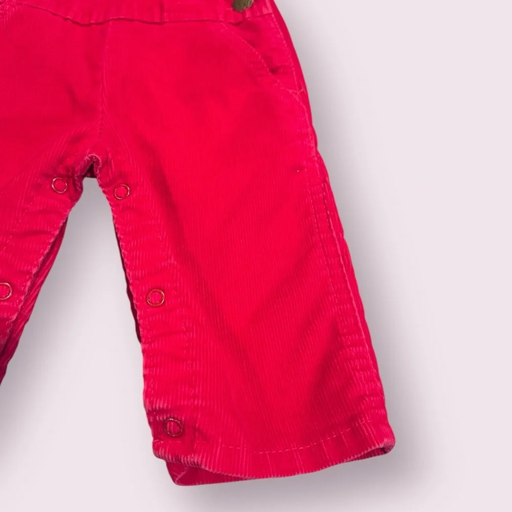 Vintage Baby OshKosh B'gosh Red Corduroy Overalls W/Christmas Socks NWT